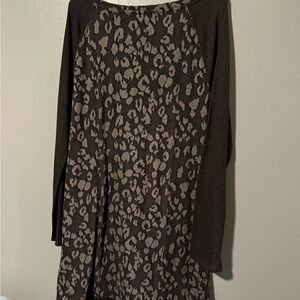 LOFT Black & Gray Leopard Print Tunic